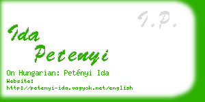 ida petenyi business card